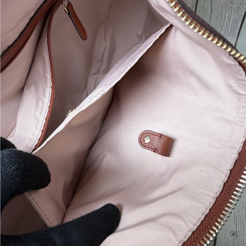 PRE LOVED Kate Spade New York Rust Smile Large Pebbled Leather Shoulder Bag - Picture 6 of 10
